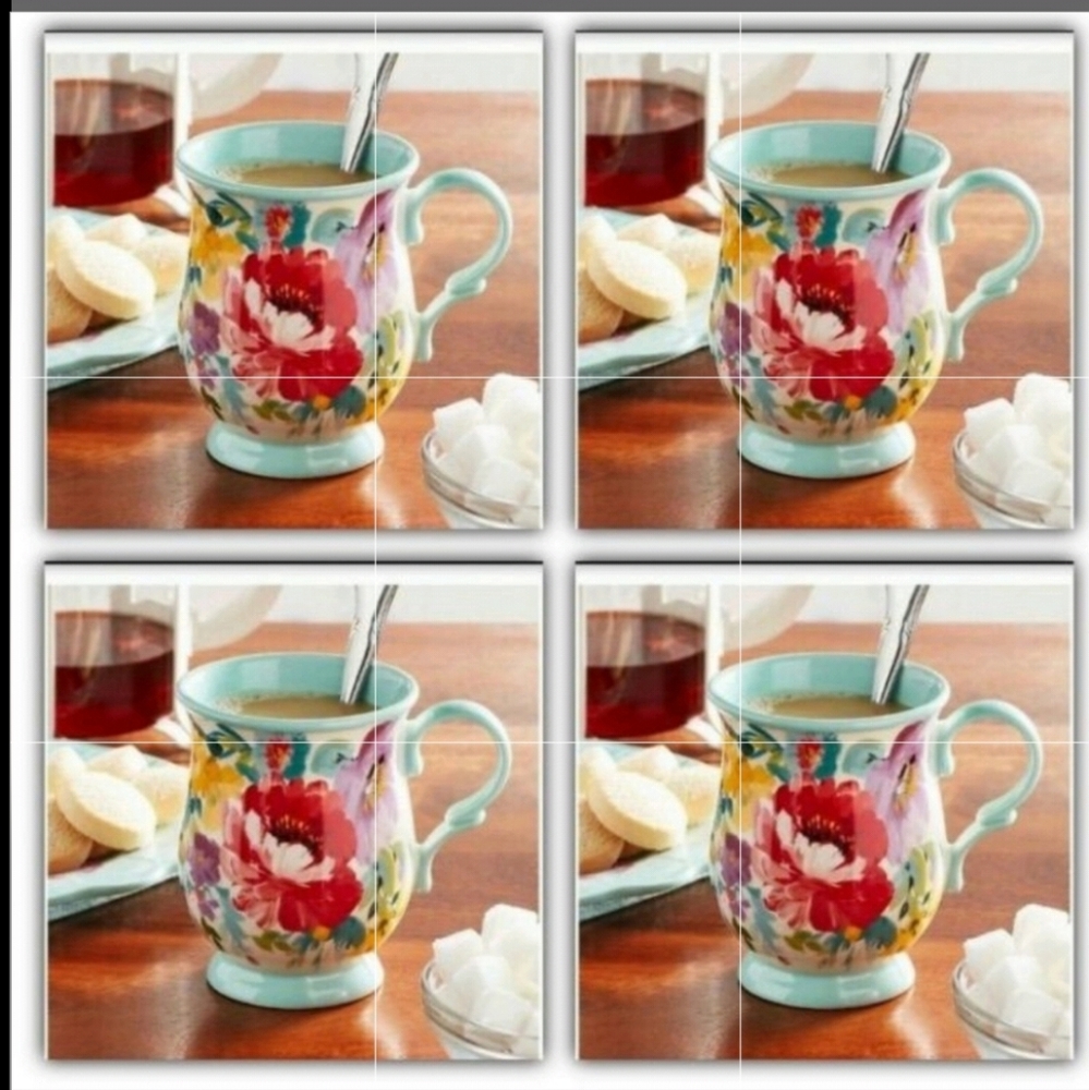 💜 New Pioneer Woman Sweet Romance Blossoms Set of 4 Mugs